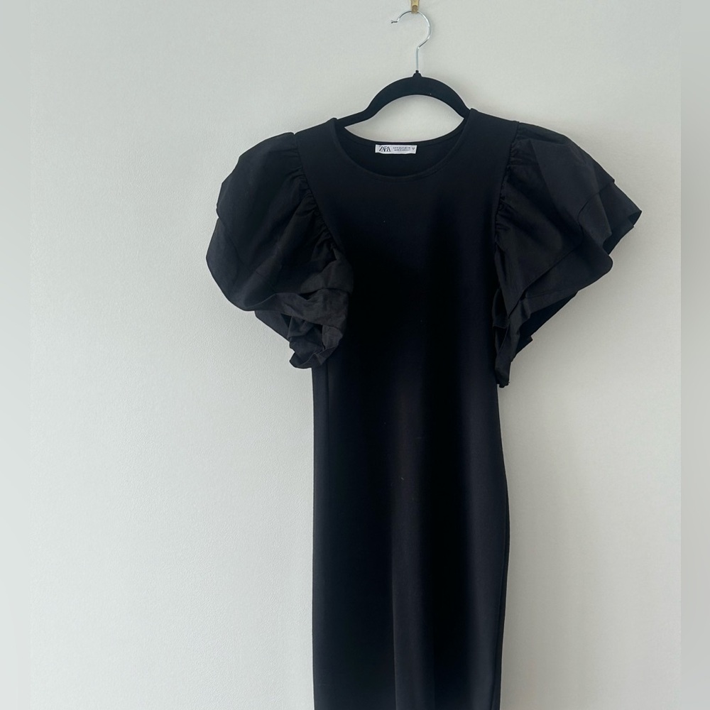 Zara Ruffle Sleeve Mini Dress